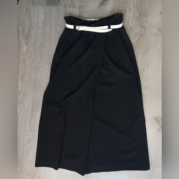 Escada Dresses & Skirts - 90s Vintage Escada Black Crepe High Waist Wrap Minimal Column Tailored Skirt